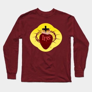 Sacred Heart of Jesus with Christogram Long Sleeve T-Shirt